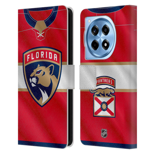 NHL Florida Panthers Jersey Leather Book Wallet Case Cover For OnePlus 12R
