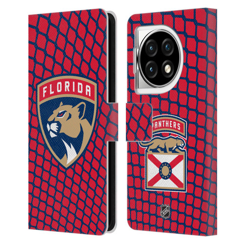NHL Florida Panthers Net Pattern Leather Book Wallet Case Cover For OPPO OnePlus Ace 3 5G