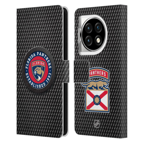 NHL Florida Panthers Puck Texture Leather Book Wallet Case Cover For OPPO OnePlus Ace 3 5G