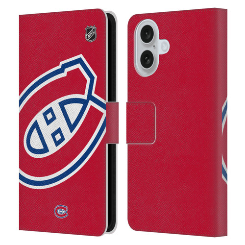 NHL Montreal Canadiens Oversized Leather Book Wallet Case Cover For Apple iPhone 16