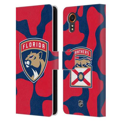 NHL Florida Panthers Cow Pattern Leather Book Wallet Case Cover For Samsung Galaxy Xcover7 5G