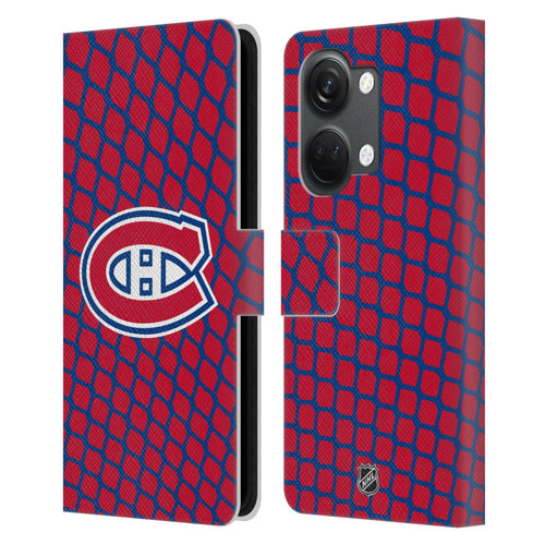 NHL Montreal Canadiens Net Pattern Leather Book Wallet Case Cover For OnePlus Nord 3 5G
