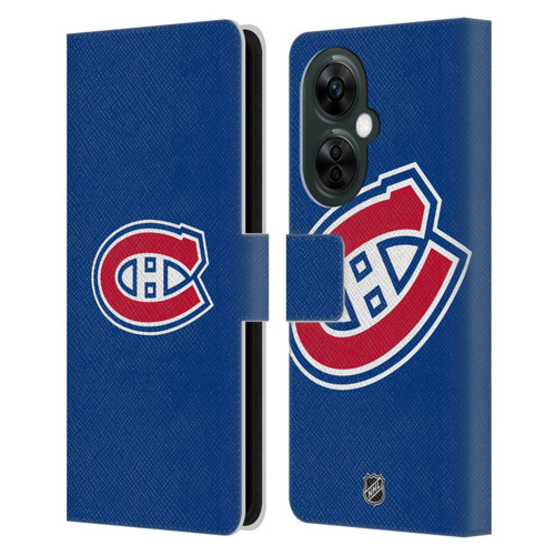 NHL Montreal Canadiens Plain Leather Book Wallet Case Cover For OnePlus Nord CE 3 Lite 5G