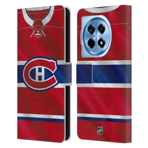 NHL Montreal Canadiens Jersey Leather Book Wallet Case Cover For OnePlus 12R