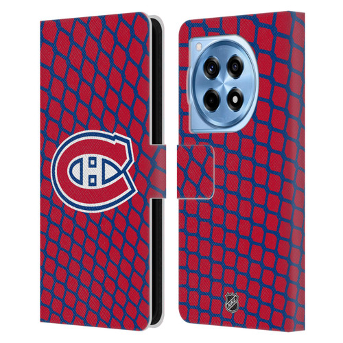 NHL Montreal Canadiens Net Pattern Leather Book Wallet Case Cover For OnePlus 12R