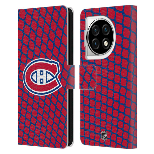 NHL Montreal Canadiens Net Pattern Leather Book Wallet Case Cover For OPPO OnePlus Ace 3 5G