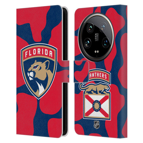 NHL Florida Panthers Cow Pattern Leather Book Wallet Case Cover For Xiaomi 14 Ultra