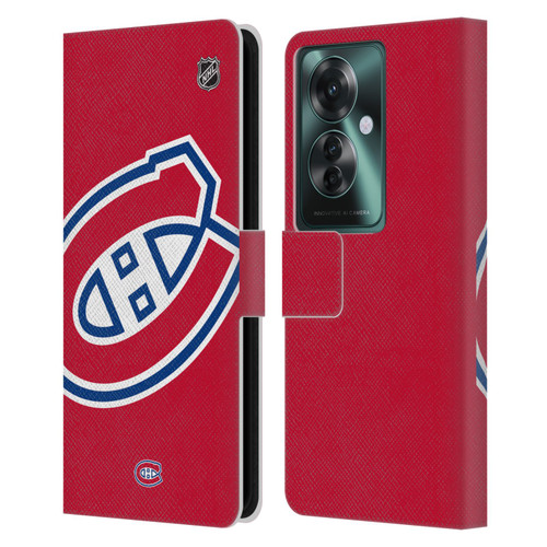 NHL Montreal Canadiens Oversized Leather Book Wallet Case Cover For OPPO Reno11 F 5G / F25 Pro 5G