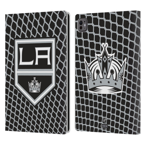 NHL Los Angeles Kings Net Pattern Leather Book Wallet Case Cover For Apple iPad Pro 11 M4 2024 NHL Los Angeles Kings Net Pattern Leather Book Wallet Case Cover For Apple iPad Pro 11 M4 2024