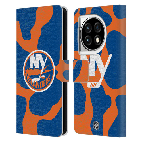 NHL New York Islanders Cow Pattern Leather Book Wallet Case Cover For OPPO OnePlus Ace 3 5G