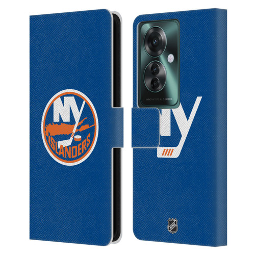 NHL New York Islanders Plain Leather Book Wallet Case Cover For OPPO Reno11 F 5G / F25 Pro 5G
