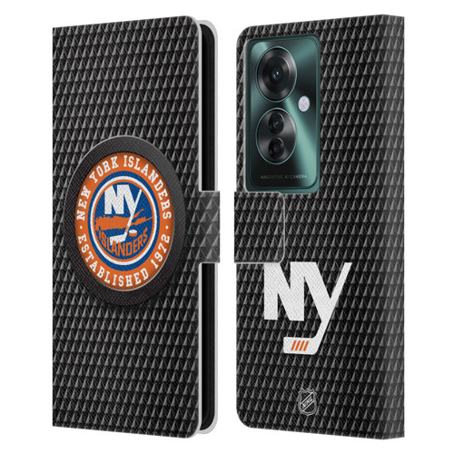 NHL New York Islanders Puck Texture Leather Book Wallet Case Cover For OPPO Reno11 F 5G / F25 Pro 5G
