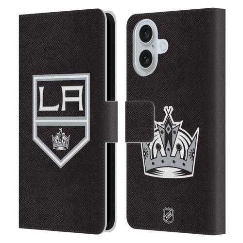 NHL Los Angeles Kings Plain Leather Book Wallet Case Cover For Apple iPhone 16