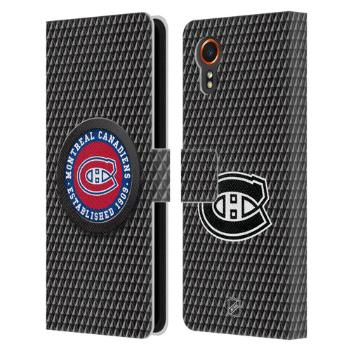 NHL Montreal Canadiens Puck Texture Leather Book Wallet Case Cover For Samsung Galaxy Xcover7 5G