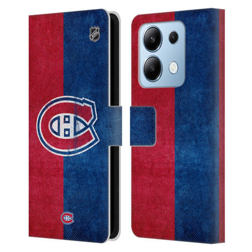 NHL Montreal Canadiens Half Distressed Leather Book Wallet Case Cover For Xiaomi Redmi Note 13/13 Pro 5G