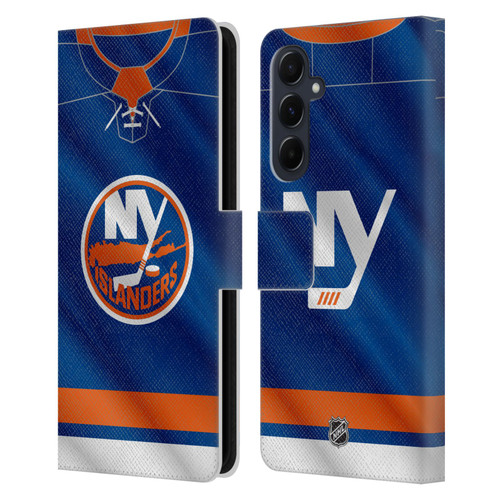NHL New York Islanders Jersey Leather Book Wallet Case Cover For Samsung Galaxy A55 5G