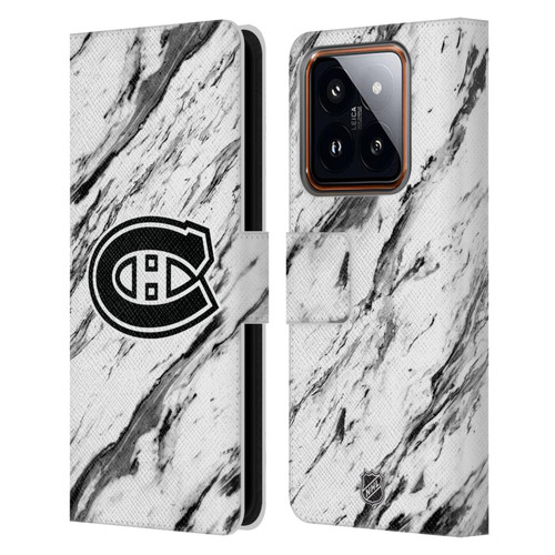 NHL Montreal Canadiens Marble Leather Book Wallet Case Cover For Xiaomi 14