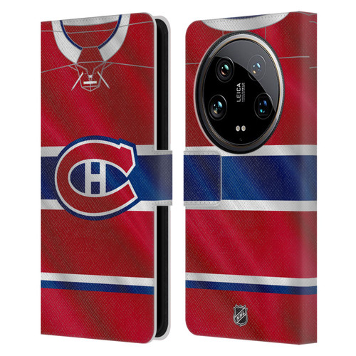NHL Montreal Canadiens Jersey Leather Book Wallet Case Cover For Xiaomi 14 Ultra