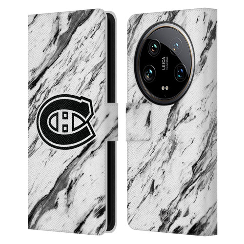 NHL Montreal Canadiens Marble Leather Book Wallet Case Cover For Xiaomi 14 Ultra