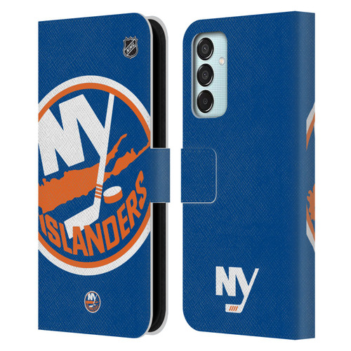 NHL New York Islanders Oversized Leather Book Wallet Case Cover For Samsung Galaxy M15/F15 5G