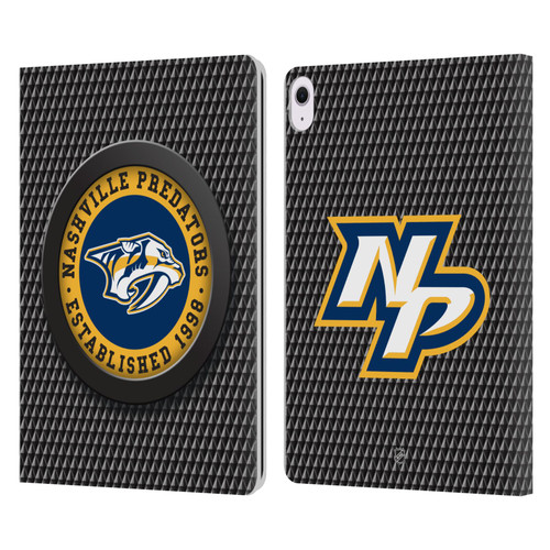 NHL Nashville Predators Puck Texture Leather Book Wallet Case Cover For Apple iPad Air 13 2024