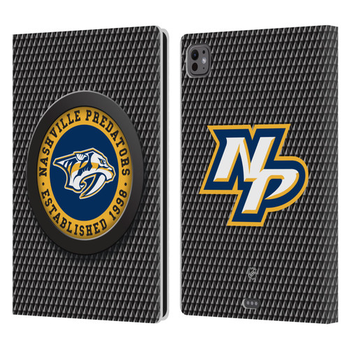 NHL Nashville Predators Puck Texture Leather Book Wallet Case Cover For Apple iPad Pro 11 M4 2024