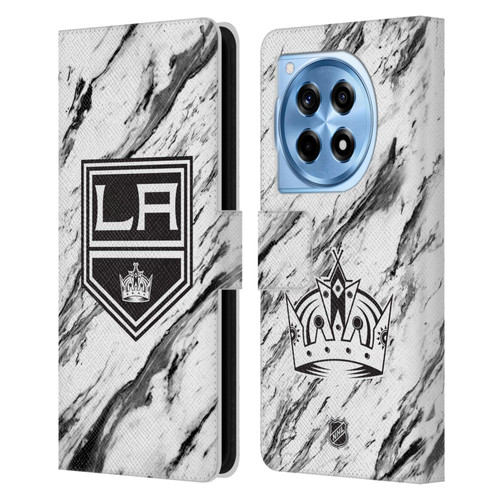 NHL Los Angeles Kings Marble Leather Book Wallet Case Cover For OnePlus 12R