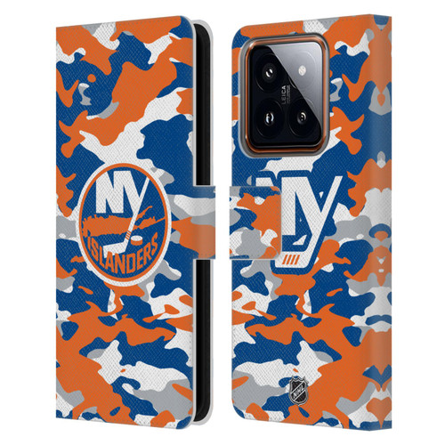NHL New York Islanders Camouflage Leather Book Wallet Case Cover For Xiaomi 14