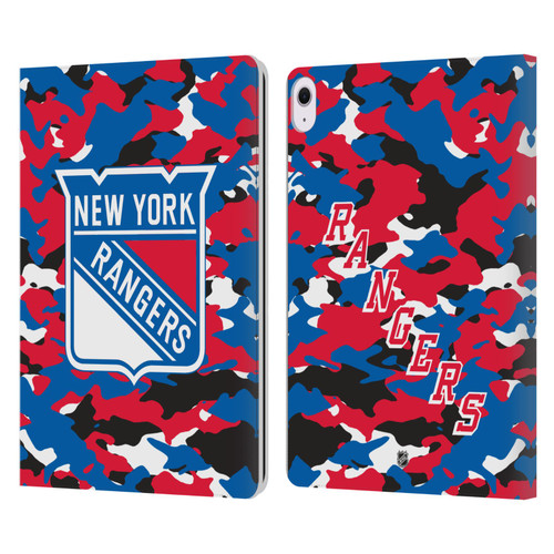 NHL New York Rangers Camouflage Leather Book Wallet Case Cover For Apple iPad Air 13 2024