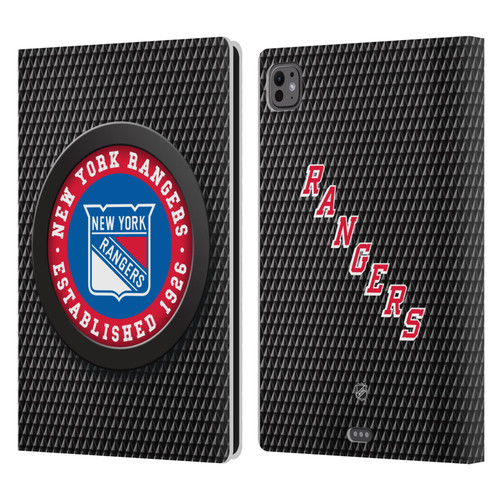 NHL New York Rangers Puck Texture Leather Book Wallet Case Cover For Apple iPad Pro 11 M4 2024