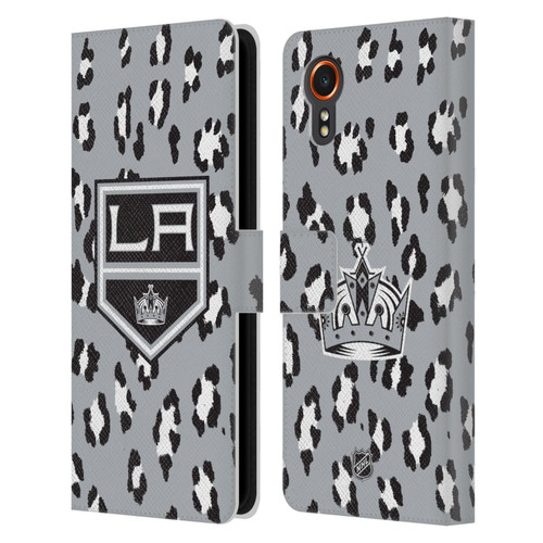 NHL Los Angeles Kings Leopard Patten Leather Book Wallet Case Cover For Samsung Galaxy Xcover7 5G NHL Los Angeles Kings Leopard Patten Leather Book Wallet Case Cover For Samsung Galaxy Xcover7 5G