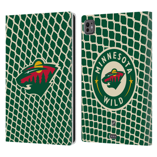 NHL Minnesota Wild Net Pattern Leather Book Wallet Case Cover For Apple iPad Pro 11 M4 2024