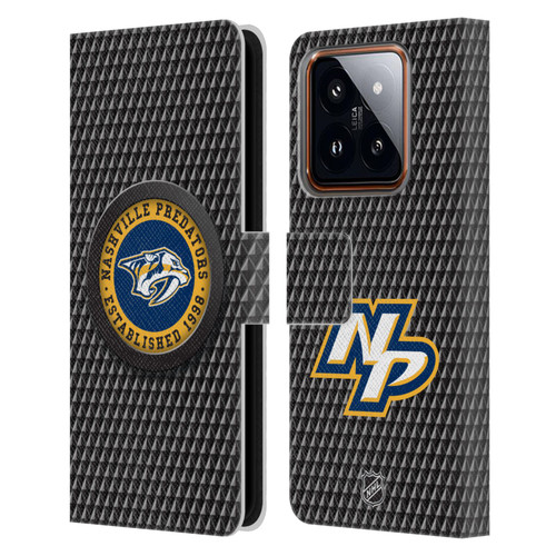 NHL Nashville Predators Puck Texture Leather Book Wallet Case Cover For Xiaomi 14