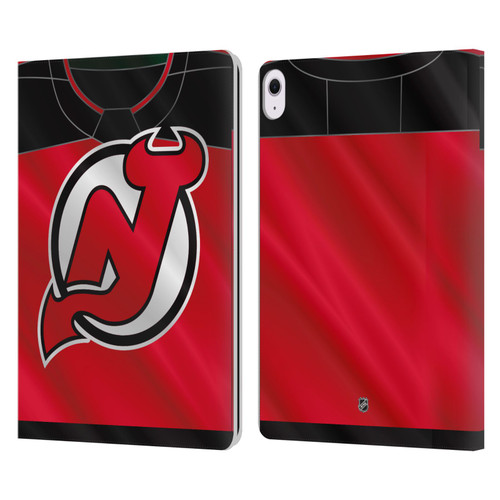 NHL New Jersey Devils Jersey Leather Book Wallet Case Cover For Apple iPad Air 13 2024