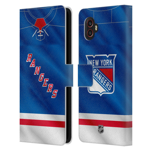 NHL New York Rangers Jersey Leather Book Wallet Case Cover For Samsung Galaxy Xcover6 Pro/Pro2