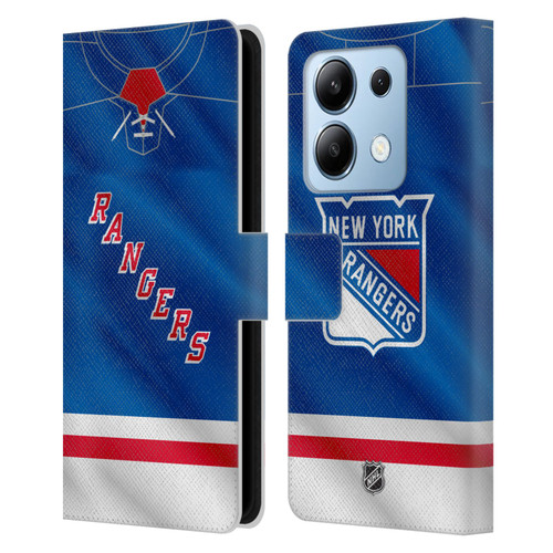 NHL New York Rangers Jersey Leather Book Wallet Case Cover For Xiaomi Redmi Note 13/13 Pro 5G