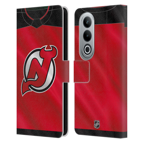 NHL New Jersey Devils Jersey Leather Book Wallet Case Cover For OPPO OnePlus Ace 3V 5G