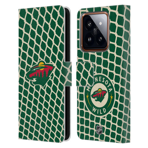 NHL Minnesota Wild Net Pattern Leather Book Wallet Case Cover For Xiaomi 14