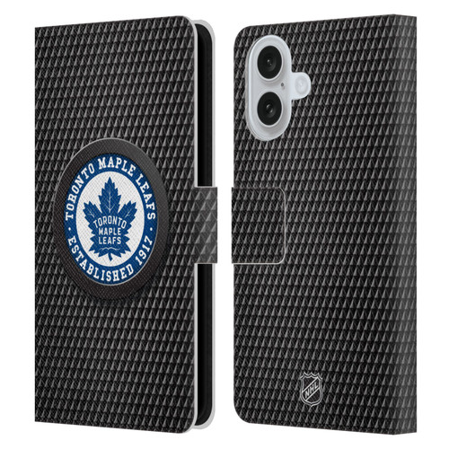 NHL Toronto Maple Leafs Puck Texture Leather Book Wallet Case Cover For Apple iPhone 16