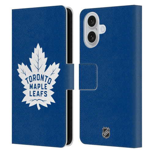 NHL Toronto Maple Leafs Plain Leather Book Wallet Case Cover For Apple iPhone 16