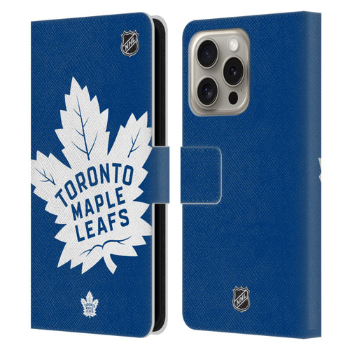 NHL Toronto Maple Leafs Oversized Leather Book Wallet Case Cover For Apple iPhone 16 Pro