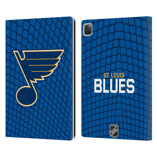 NHL St Louis Blues Net Pattern Leather Book Wallet Case Cover For Apple iPad Pro 13 M4 2024