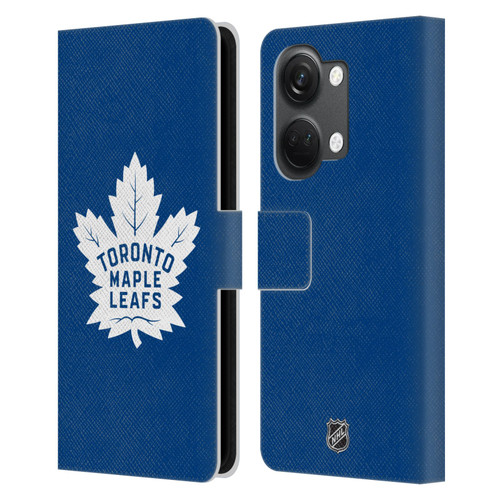 NHL Toronto Maple Leafs Plain Leather Book Wallet Case Cover For OnePlus Nord 3 5G
