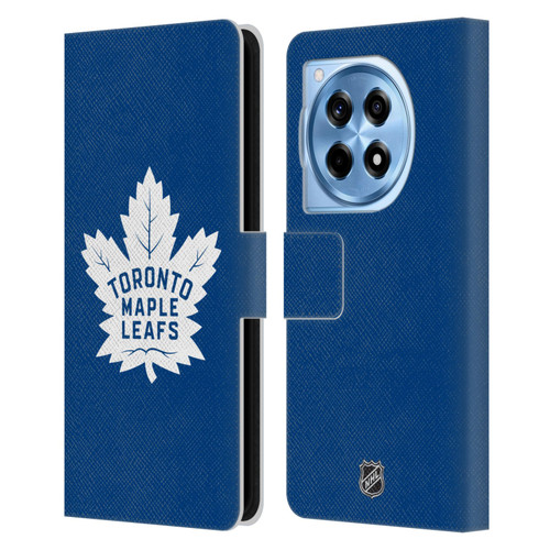NHL Toronto Maple Leafs Plain Leather Book Wallet Case Cover For OnePlus 12R