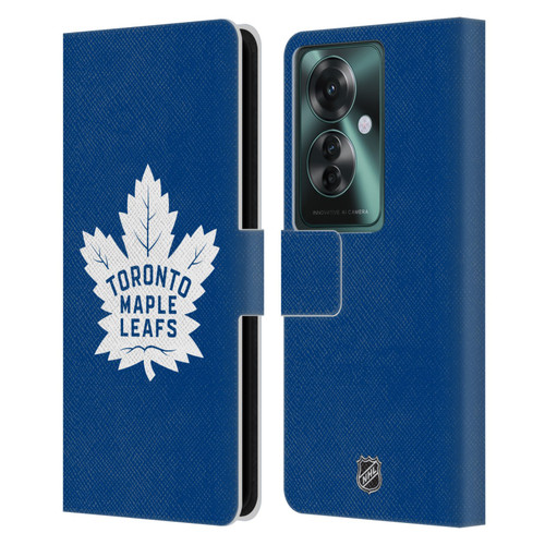 NHL Toronto Maple Leafs Plain Leather Book Wallet Case Cover For OPPO Reno11 F 5G / F25 Pro 5G