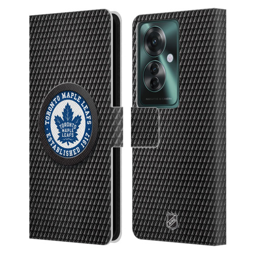 NHL Toronto Maple Leafs Puck Texture Leather Book Wallet Case Cover For OPPO Reno11 F 5G / F25 Pro 5G