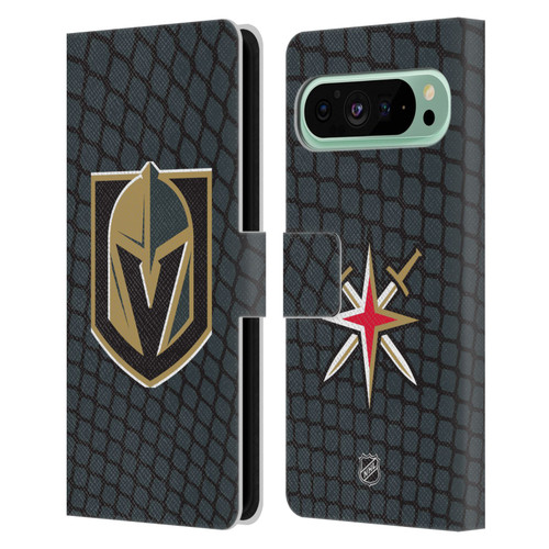 NHL Vegas Golden Knights Net Pattern Leather Book Wallet Case Cover For Google Pixel 9 Pro XL
