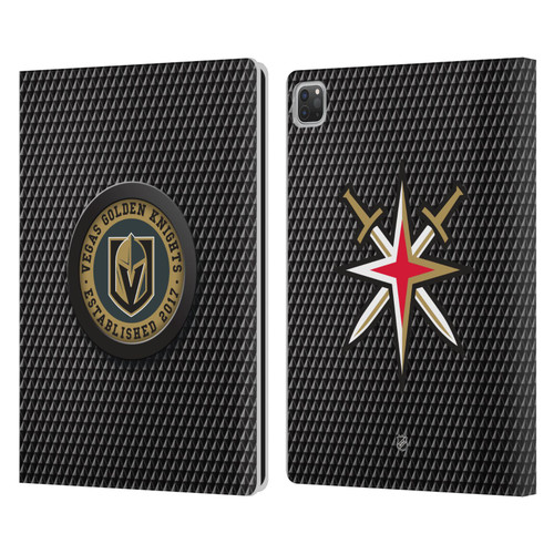 NHL Vegas Golden Knights Puck Texture Leather Book Wallet Case Cover For Apple iPad Pro 13 M4 2024