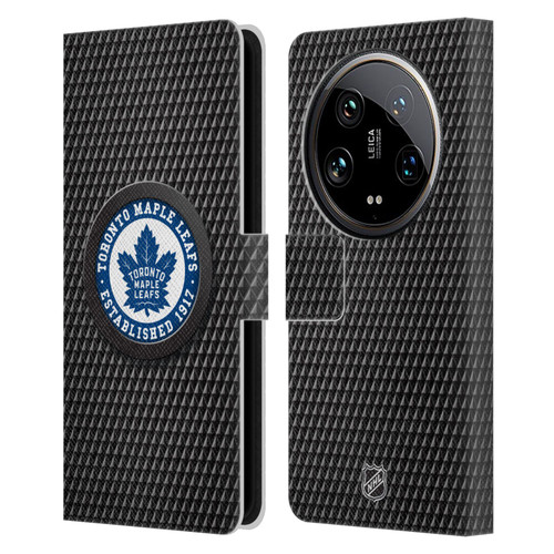 NHL Toronto Maple Leafs Puck Texture Leather Book Wallet Case Cover For Xiaomi 14 Ultra