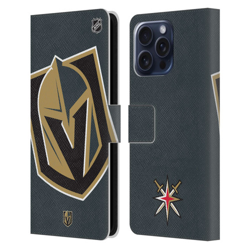 NHL Vegas Golden Knights Oversized Leather Book Wallet Case Cover For Apple iPhone 16 Pro Max